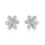 Pendientes de aro con flor en plata esterlina .925 con acabado mate