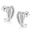 .925 Sterling Silver Pave-Set Diamond Accent Horseshoe Hoop Earrings