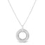 Collar de Pendiente de Doble Círculo de Plata Esterlina .925 con Acentos de Diamante