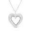 .925 Sterling Silver Double Heart Pendant Necklace