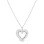 .925 Sterling Silver Double Heart Pendant Necklace