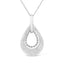 Collar de Pendiente Doble de Plata Esterlina .925 con Acentos de Diamante