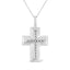 Collar de Pendiente de Cruz con Diamantes en Acero Inoxidable .925