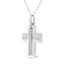 Collar de Pendiente de Cruz con Diamantes en Acero Inoxidable .925