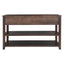 Retro Design Console Table with Two Open Shelves, Pine Solid Wood Frame and Legs for Living Room (Espresso) - Korvel