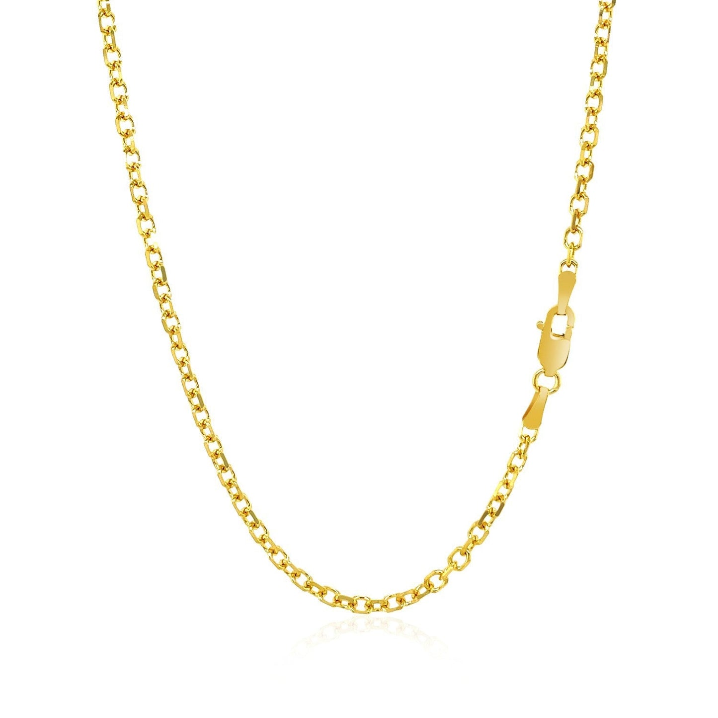 14k Yellow Gold Diamond Cut Cable Link Chain - 2.3mm