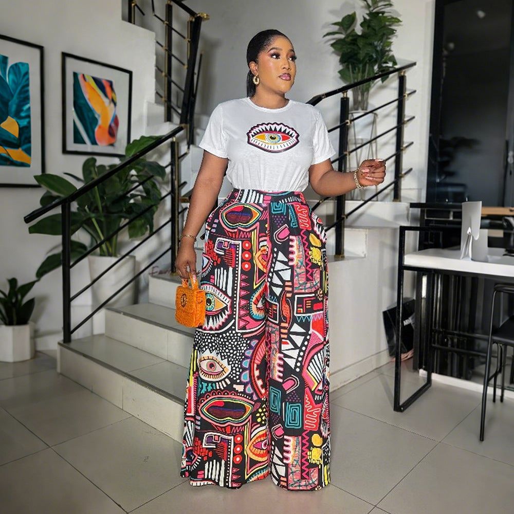 Multicolor Printed Two-Piece Set for Women