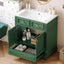 30 inch uncovered bathroom vanity with soft closed door, limited to solid wood frame bathroom storage cabinet green - Korvel