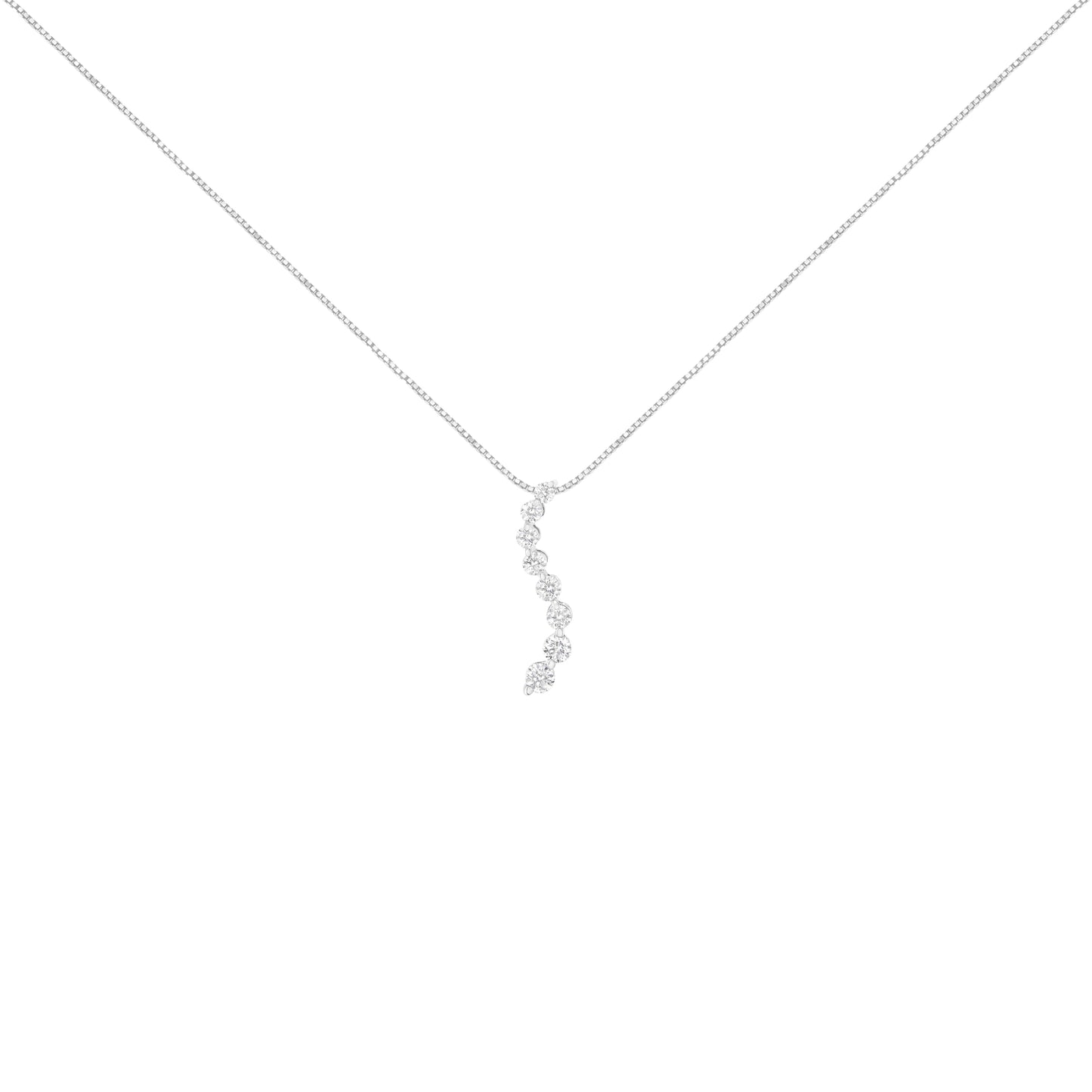 Pendentif en diamant de voyage certifié AGS en or blanc 14k 3,0 cttw