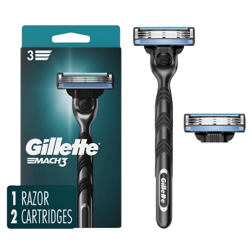 Gillette Mach3 Men's Razor Handle with 2 Blade Refills