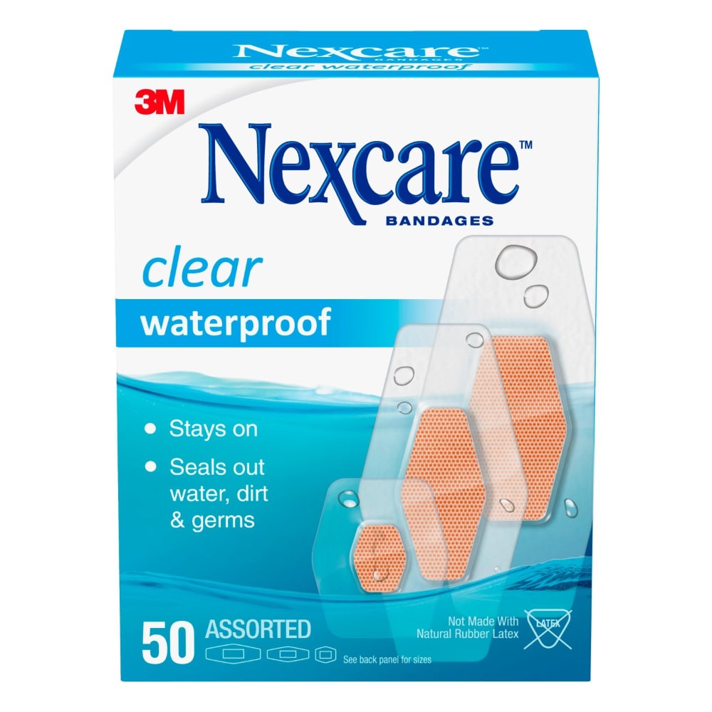 Tiritas Transparentes Impermeables Nexcare 3M - Tamaños Asortidos, 50/Caja