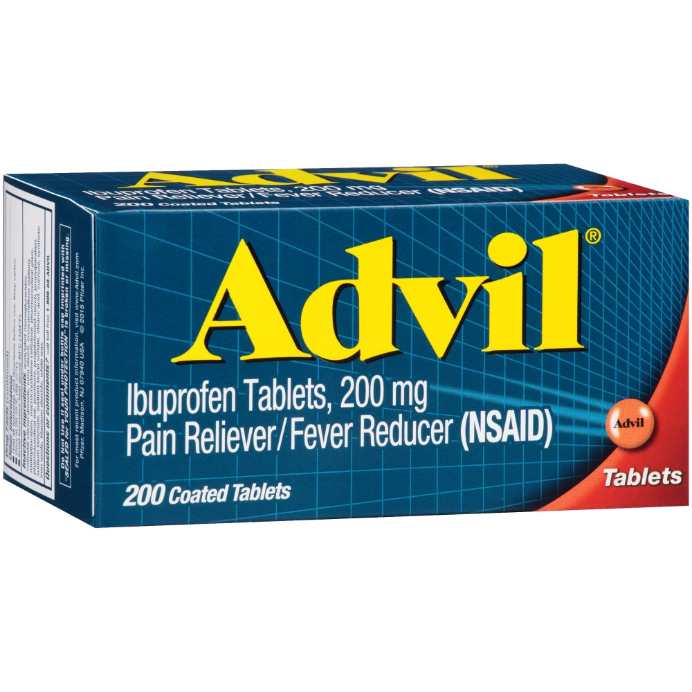 Advil Soulagement de la Douleur et Réducteur de Fièvre - Comprimés Enrobés avec Ibuprofène 200 Mg