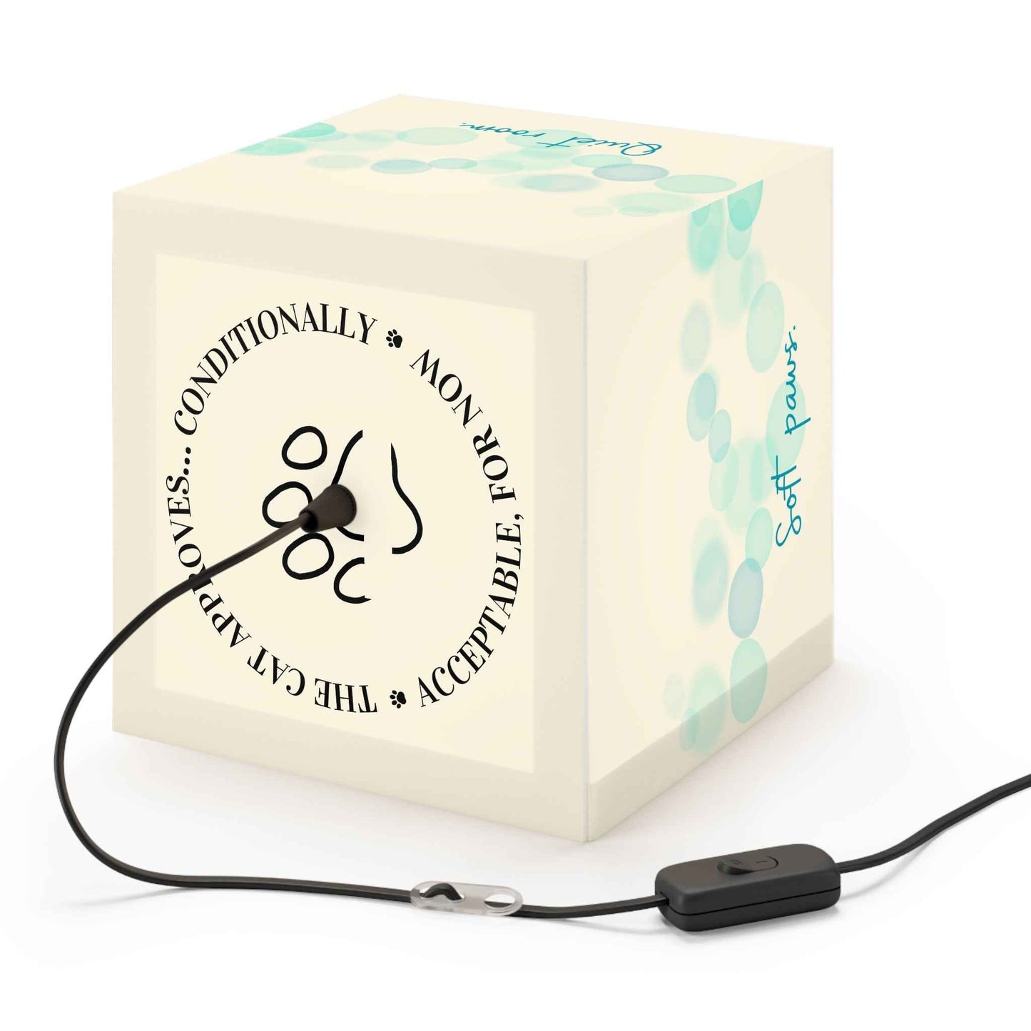 Soft Paws Perfect Day Cat Cube Lamp – Cozy Accent Light