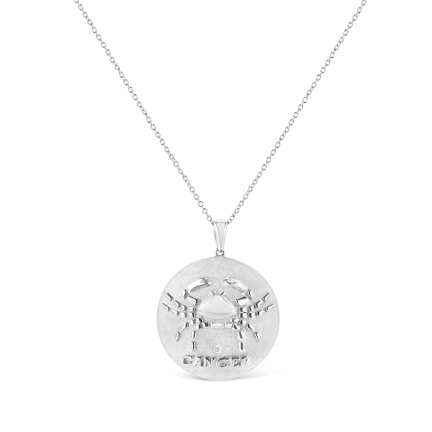 Collar con colgante del zodiaco Cáncer en plata esterlina .925