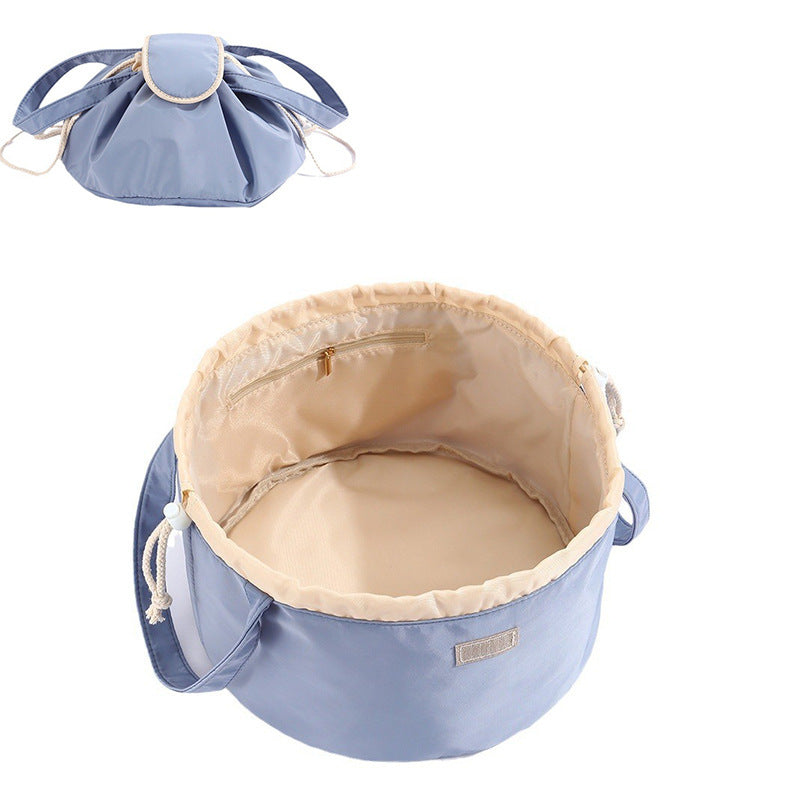 Large Capacity Barrel Drawstring Makeup Bag for Women