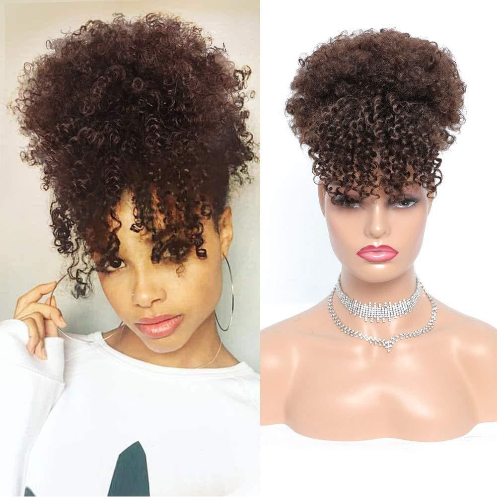 Perruque Africaine Floue Premium avec Frange