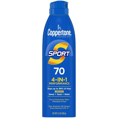 Spray de protector solar Coppertone Sport de amplio espectro SPF 70 de 5.5 oz