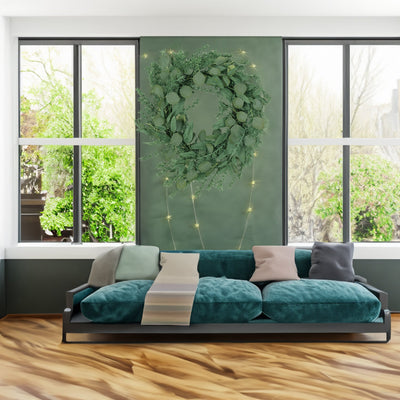 Elegant 24.5" Leaves Wreath for Home Decor
