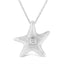 Pendentif en étoile de mer en argent sterling .925 avec accent en diamant - 18"