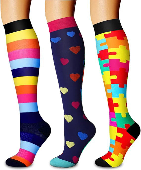 Sports pressure socks long tube socks calf socks compression socks skipping rope elastic cycling socks - Korvel