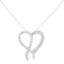 Collar con colgante de corazón y cinta de diamante en plata esterlina .925