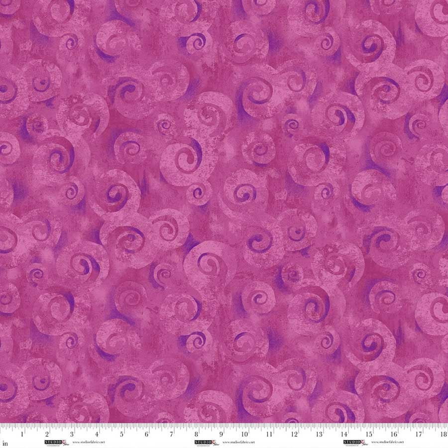 Spiral Storm Lipstick Swirl Texture 118" Orchid Cotton Fabric