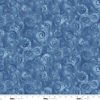 Spiral Storm Slate Swirl Texture 118" Orchid Cotton Fabric