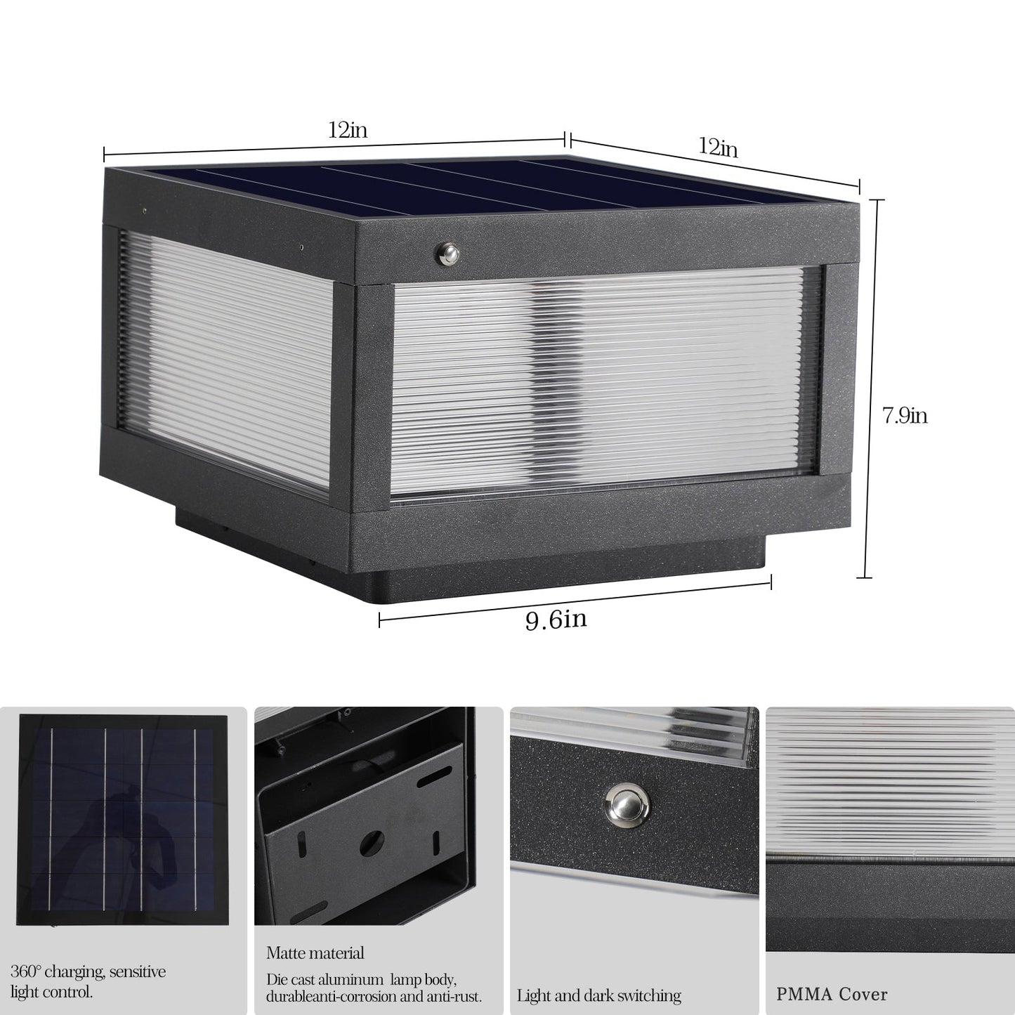 Dimmable Solar Wall Lamp for Pathway Lighting