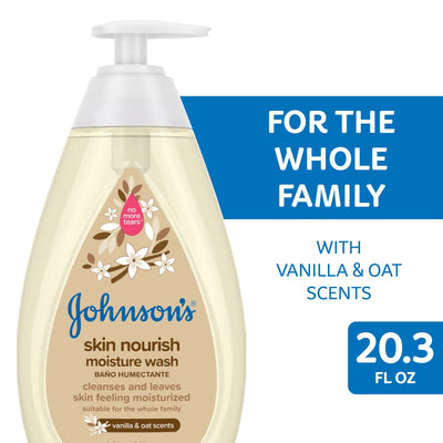 Johnson's Baby Moisture Wash, Skin Nourish, Vanilla & Oat Scents