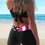 Patriotic American Flag Print Criss Cross Bikini Set
