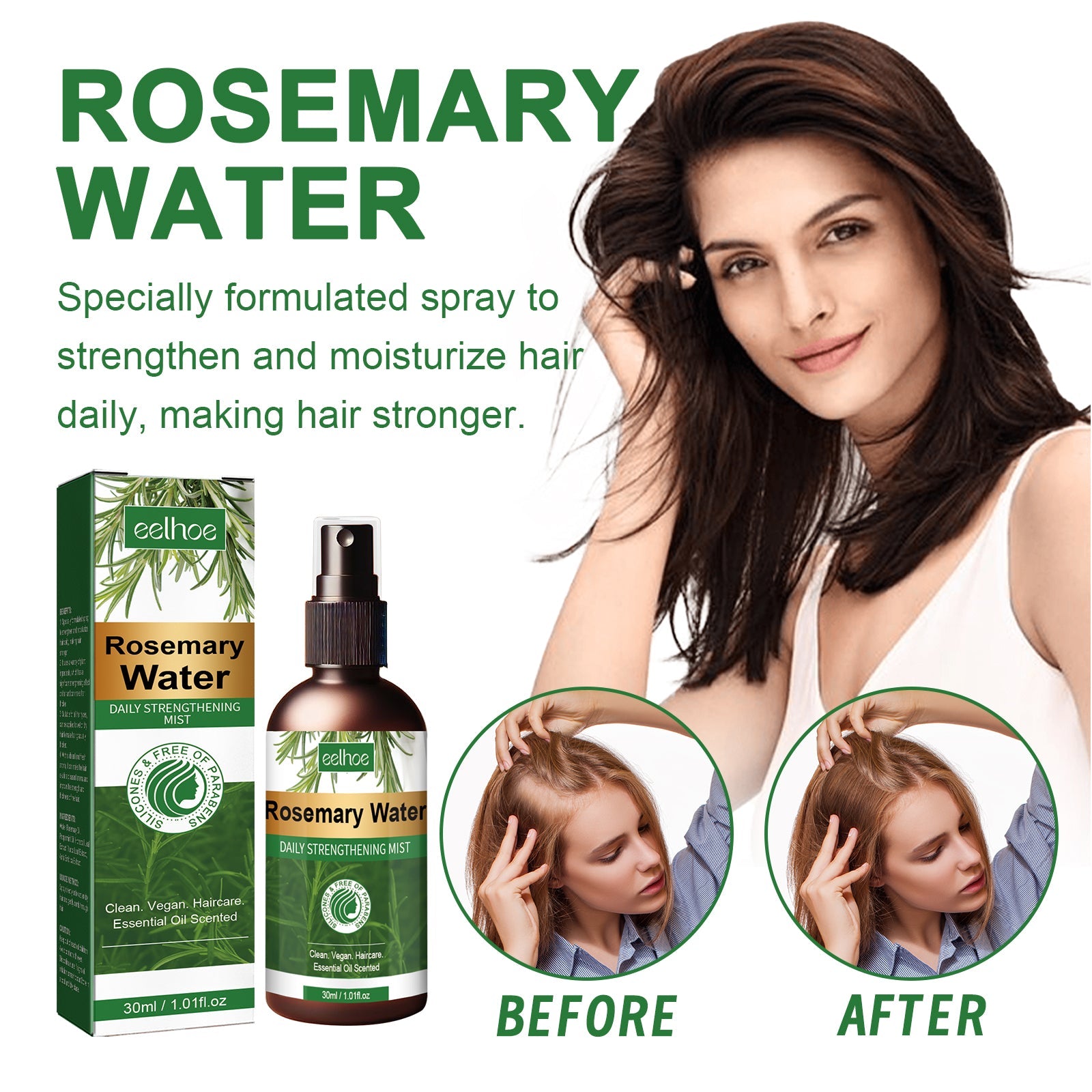 Rosemary Water, Moisturize Hair Roots Repair Damaged Hair Strengthen Hair And Prevent Hair Loss - Korvel