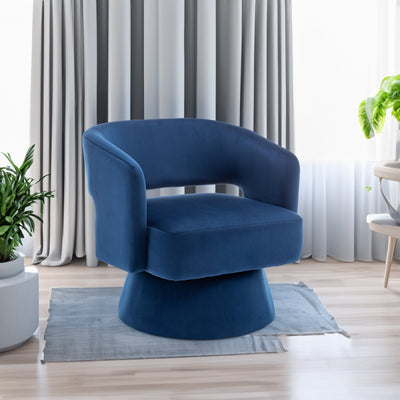 Swivel Barrel Chair, Velvet Accent Armchair 360 Degree Swivel Club Chair for Living Room Bedroom Reception Room - Korvel