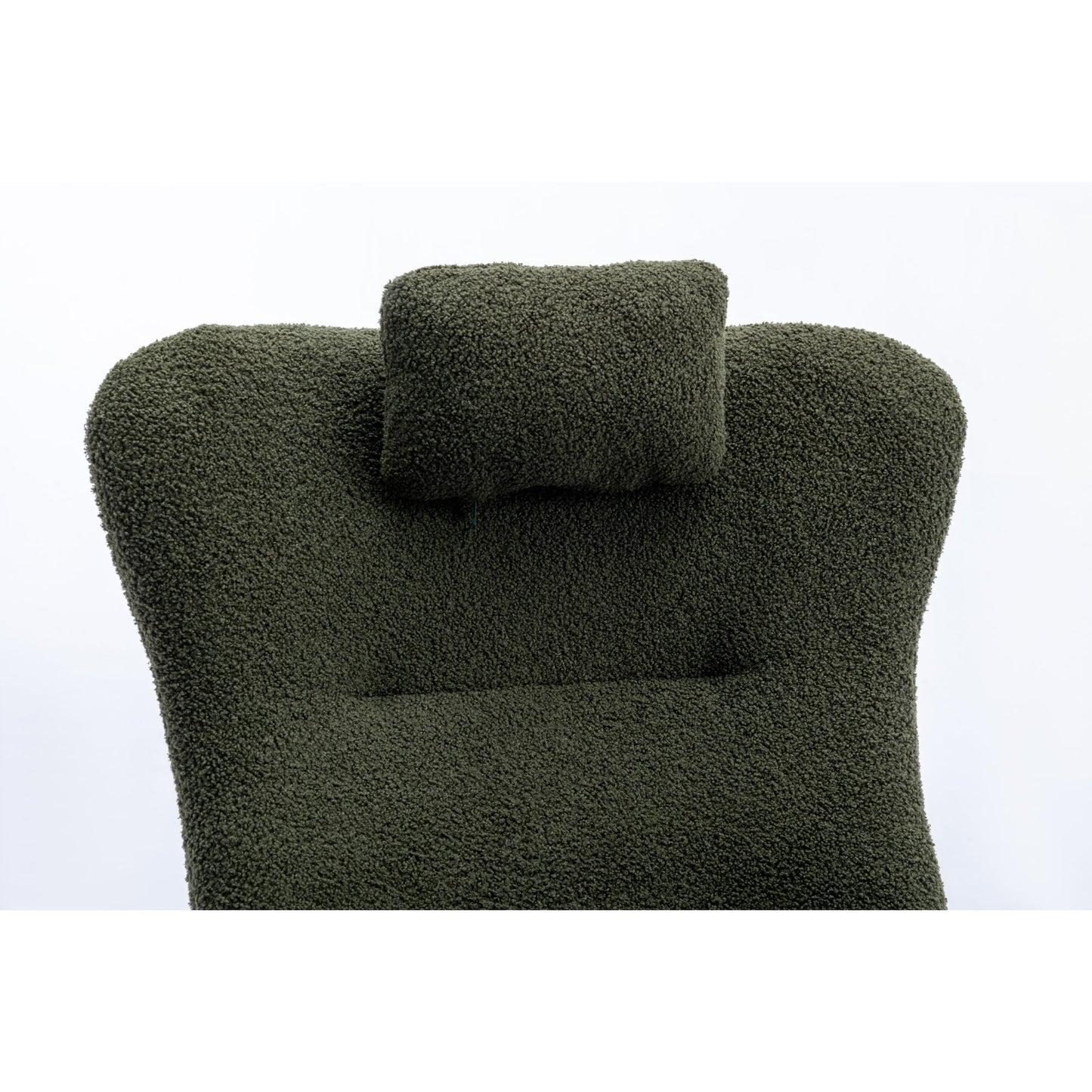 35.5-Inch Soft Teddy Fabric Rocking Chair with Pockets