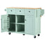 Kitchen trolley, cabinet door internal storage rack with storage cabinet and 3 dining room drawers, mint green - Korvel