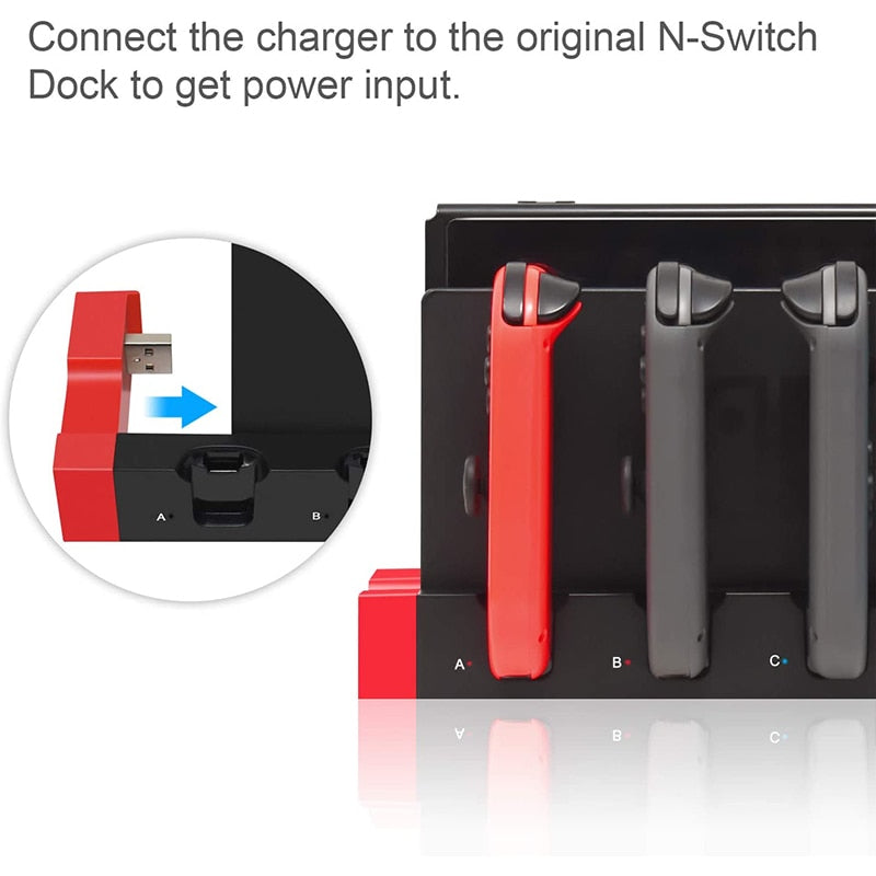 Switch Joy Con Controller Charger Dock Stand Station Holder for Nintendo Switch NS Joy-Con Game Support Dock for Charging - Korvel