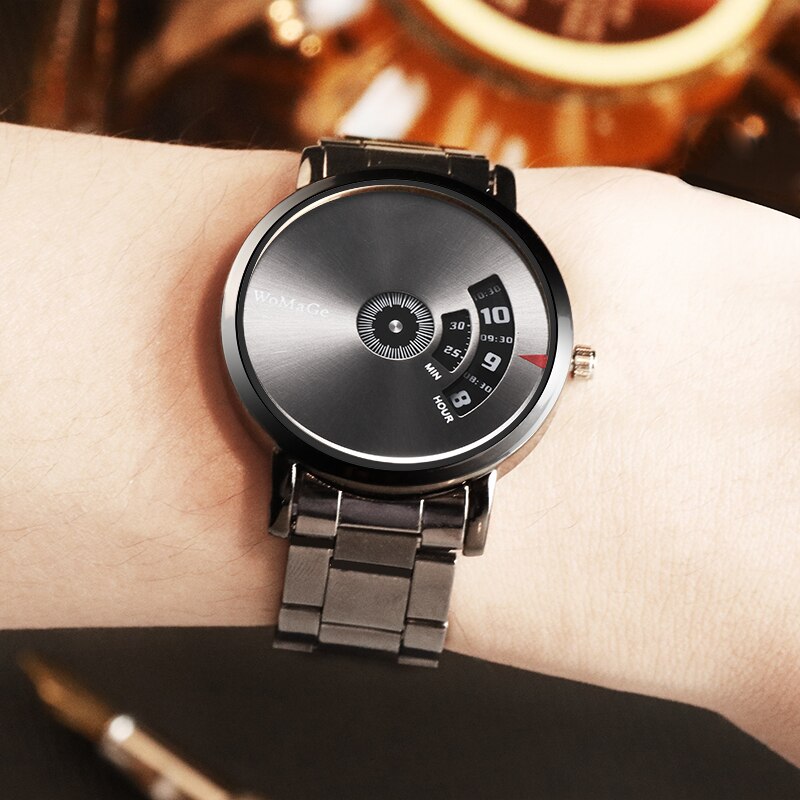 WoMaGe Fashion Watch Men Watches Stainless Steel Creative Men's Watches Male Wristwatch Luxury Mens Clock reloj mujer bayan saat - Korvel