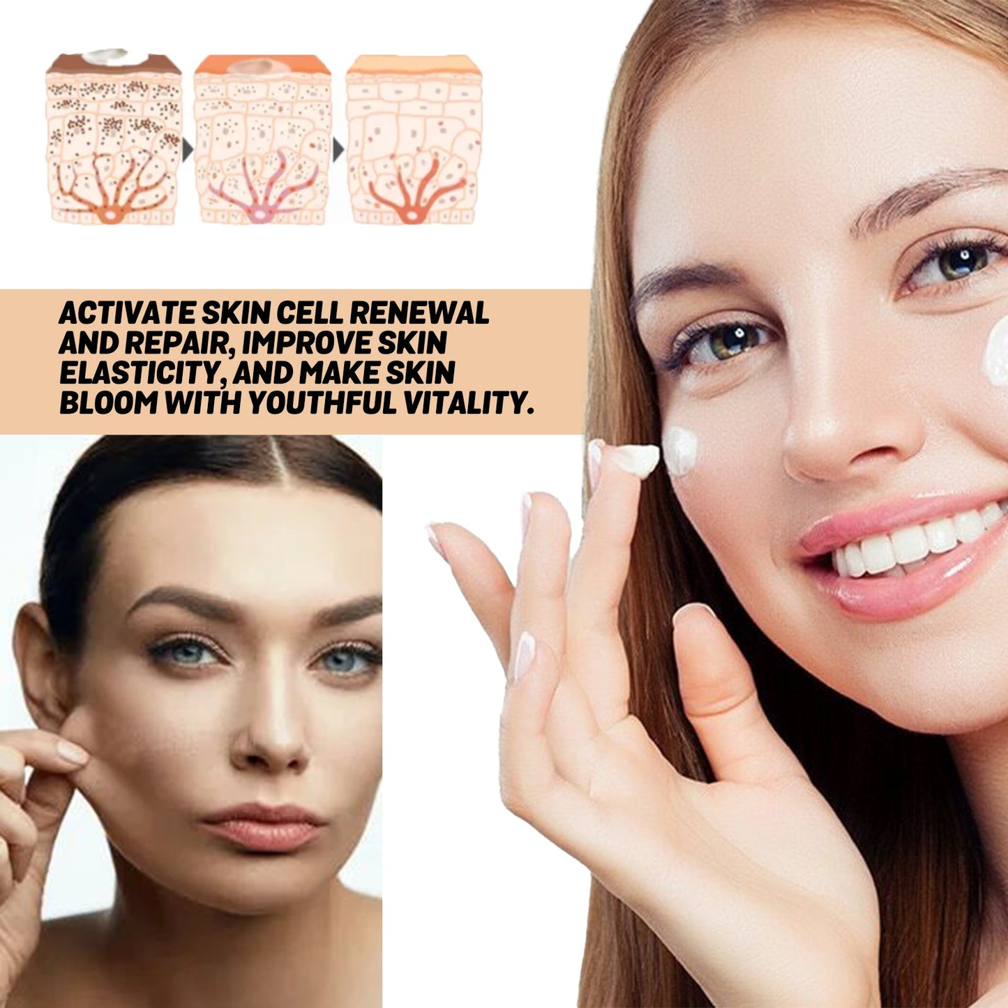 Whitening Tone Up Cream, Moist And Soft Fade Spots Rough Dry Skin Dark Skin Cream - Korvel