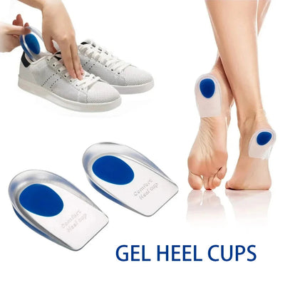 1pair Soft Silicone Gel Lnsoles Men Women TransparentRelieve Foot Pain Heel Lnsoles Foot Massager CareShoe Pad Foot Care Tool - Korvel