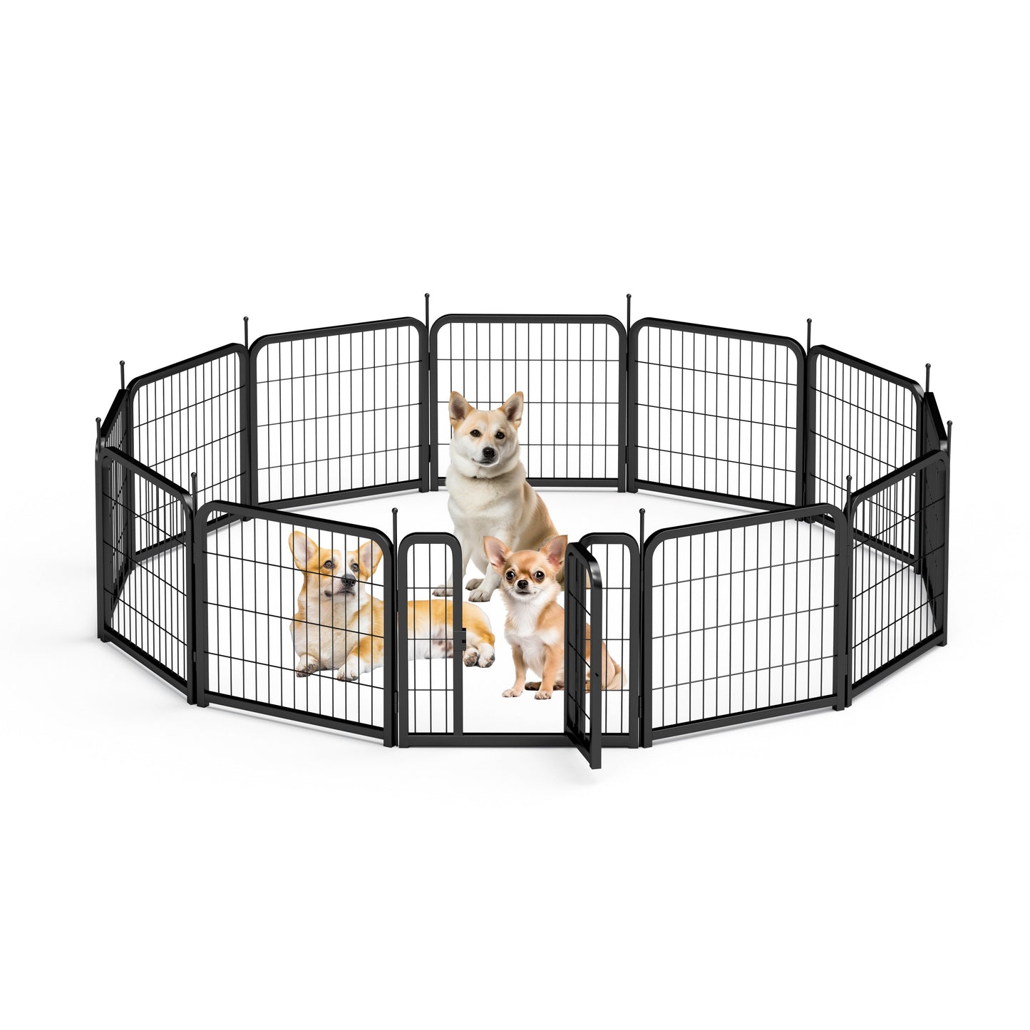 Parque para perros portátil de 12 piezas - Cerca interior/exterior de 24"