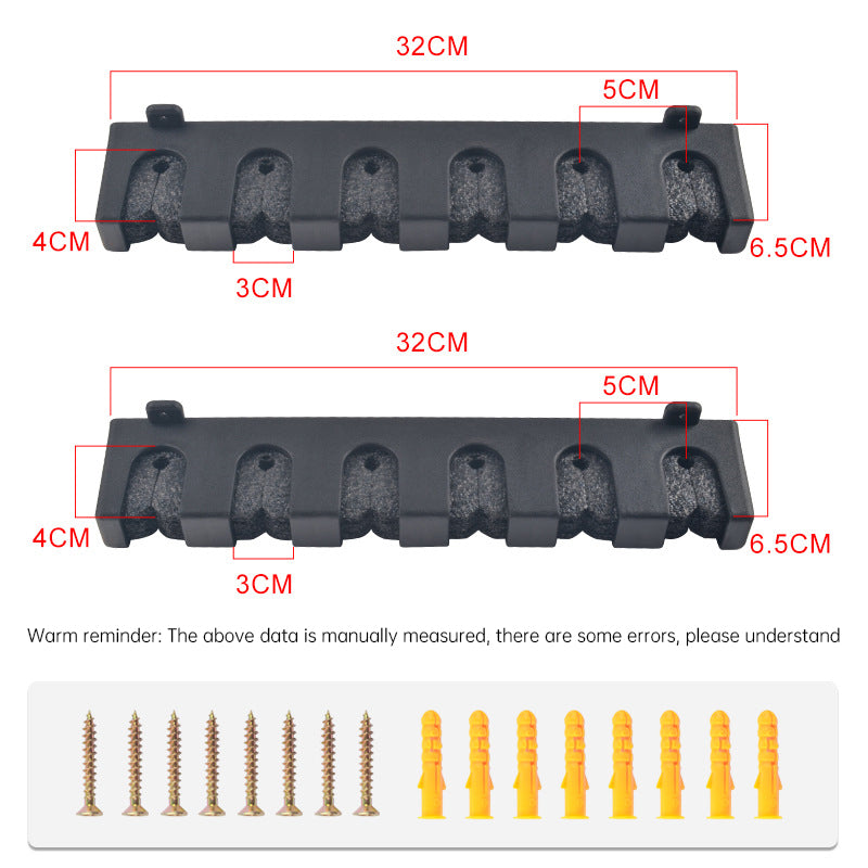 1pc 6-hole fishing rod wall mount, vertical/horizontal display frame - Korvel