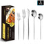 Portuguese Stainless Steel Knife Fork Spoon Golden Steak Knife Fork Set Four-Piece Tableware Set - Korvel