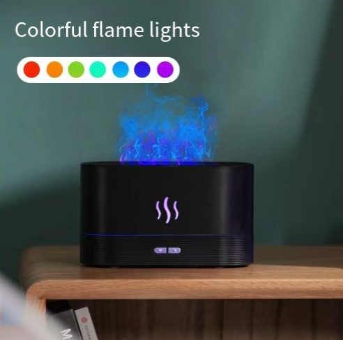 Simulated flame aromatherapy machine expanding fragrance machine household seven color flame humidifier - Korvel