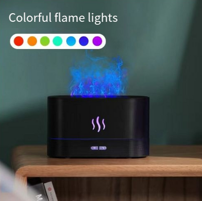 Simulated flame aromatherapy machine expanding fragrance machine household seven color flame humidifier - Korvel