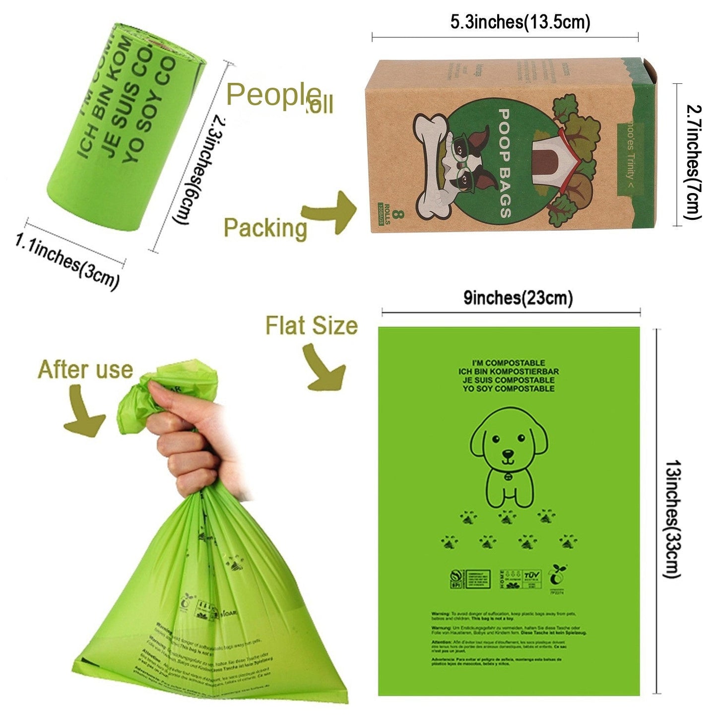 Biodegradable Pet Waste Bags Corn Starch PLA Degradable Poop Bags - Korvel