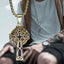 Collier en chaîne en perles croix spiralées en acier titane