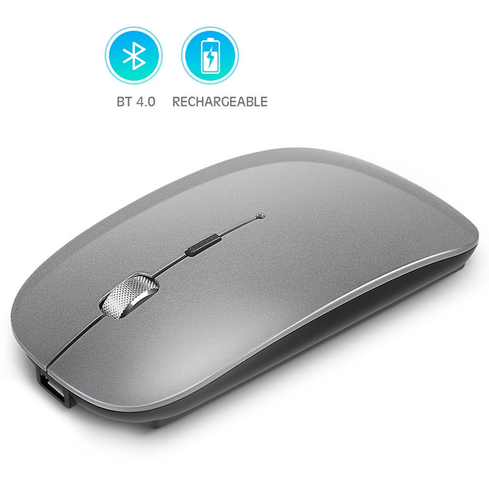 Rechargeable metal roller wireless Bluetooth mouse dual-mode mobile phone tablet wireless mouse - Korvel