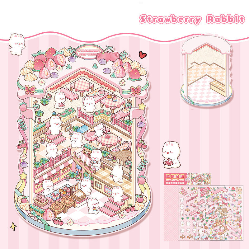 Landscape stickers large 3D stereoscopic scene collage miniature scene ledger stickers DIY stickers - Korvel