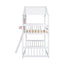 Twin over Twin House Bunk Bed with Roof , Window, Window Box, Door , with Safety Guardrails and Ladder, Pink/White - Korvel