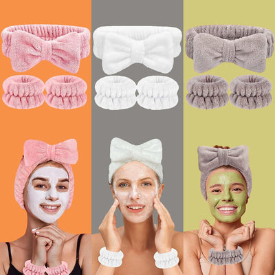 Butterfly Bow Headband & Wrist Strap Set - 3 Pieces