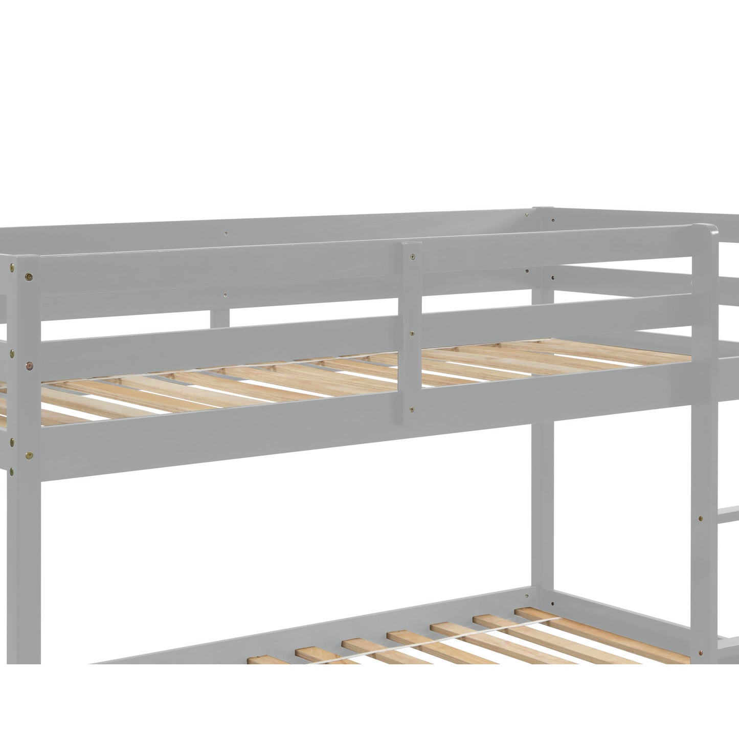 Twin over Twin Floor Bunk Bed,Grey - Korvel